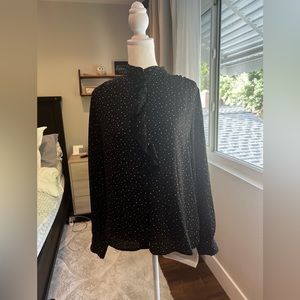 Black and white star blouse